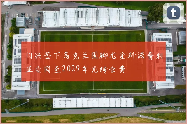 门兴签下乌克兰国脚尤金科诺普利亚合同至2029年无转会费